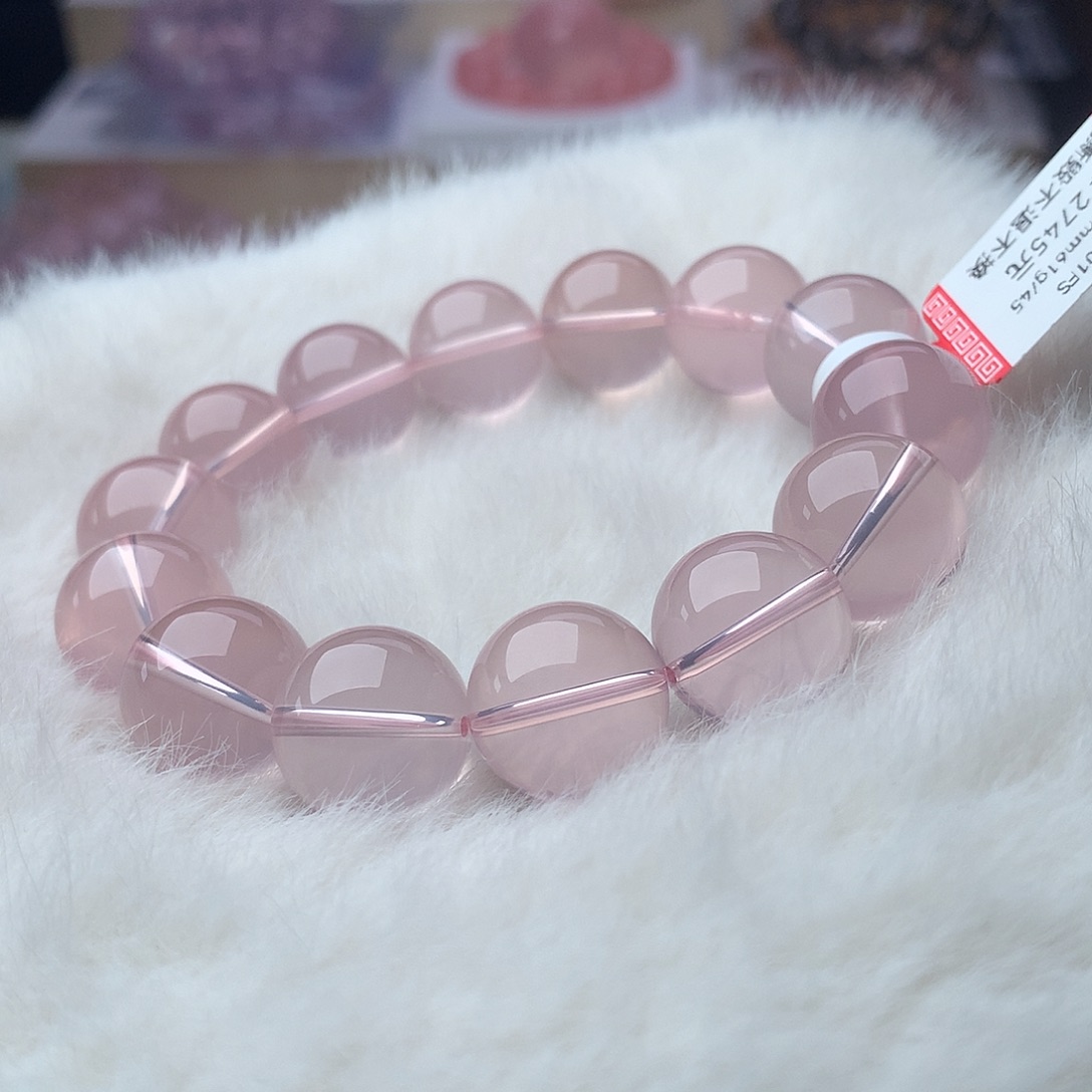 水晶手串未镶嵌粉水晶