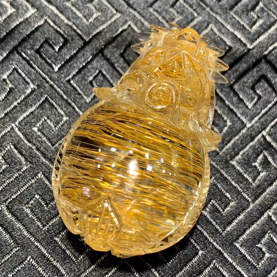 天然水晶吊坠铜发晶龙龟吊坠老矿铜顺发龙龟挂件满发男女款项链