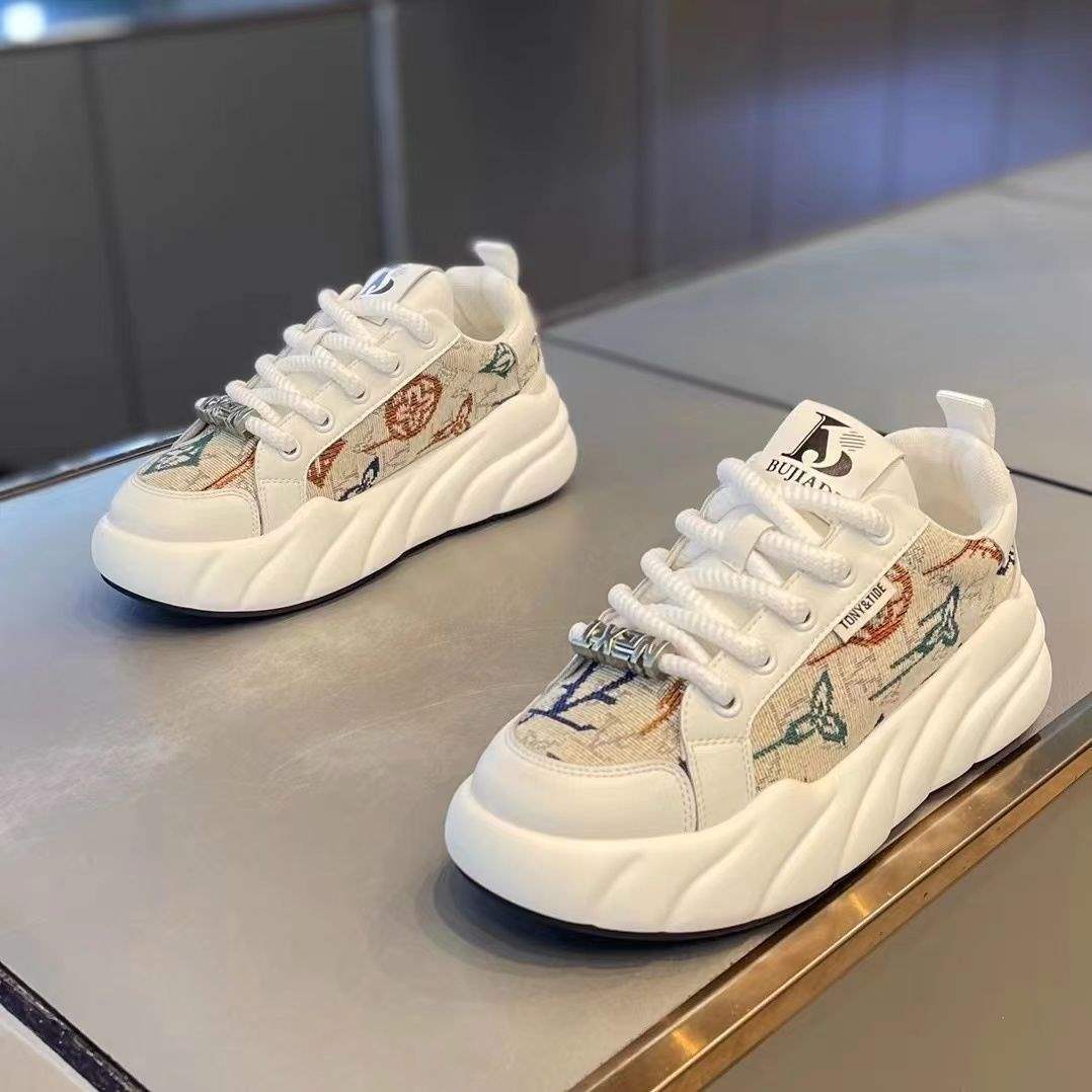 新款男鞋贝壳头板鞋厚底透气休闲鞋男爆款老爹鞋时尚运动潮鞋D111