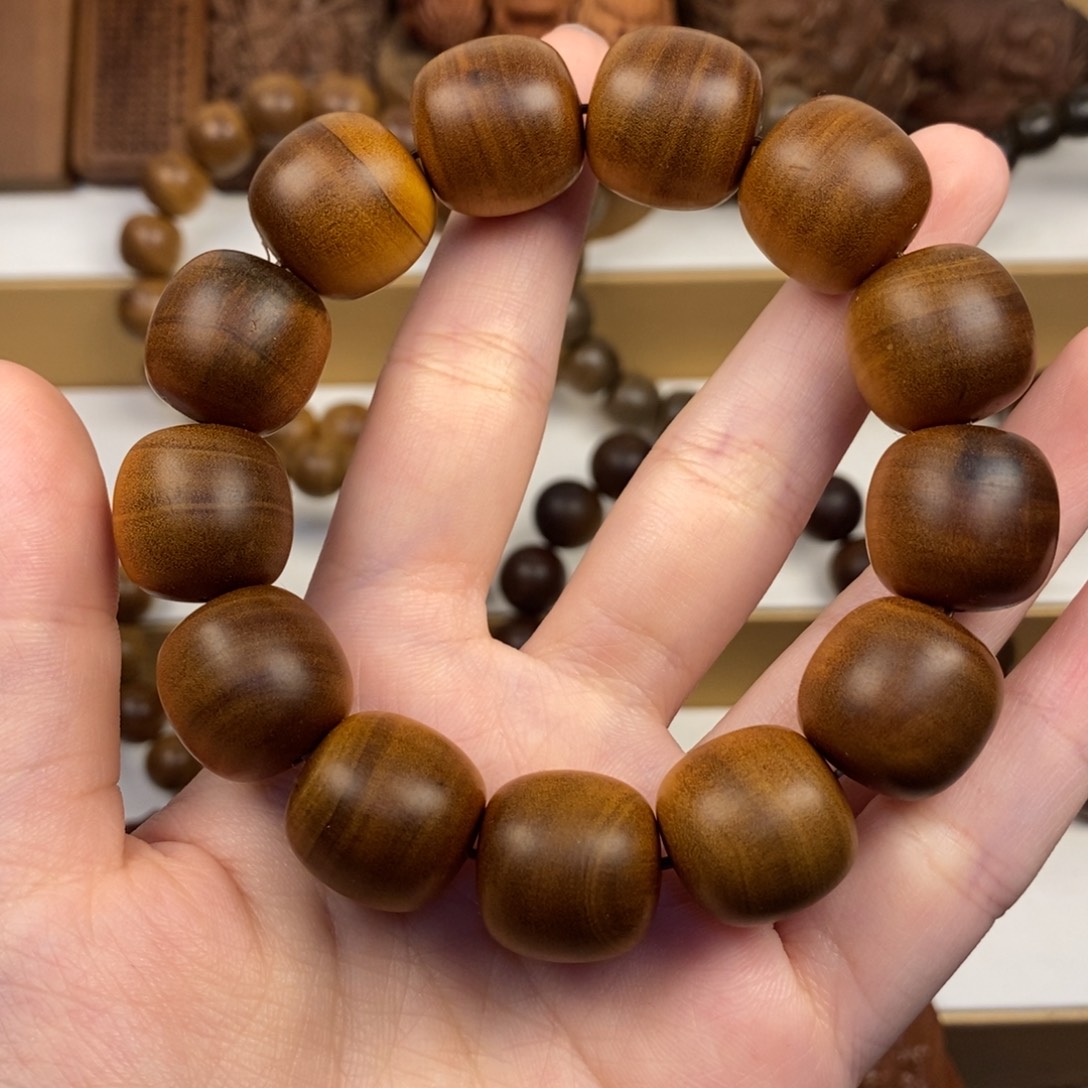 檀香木手串/手链老山檀香17/18微瑕福利横纹奶香