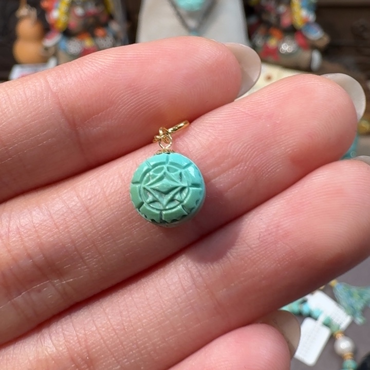 绿松石18K金镶嵌荷鲁斯之眼小滴流