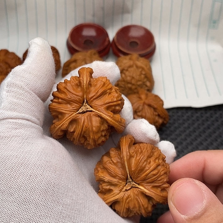 半***橙核桃手串/手链拼接白狮子2