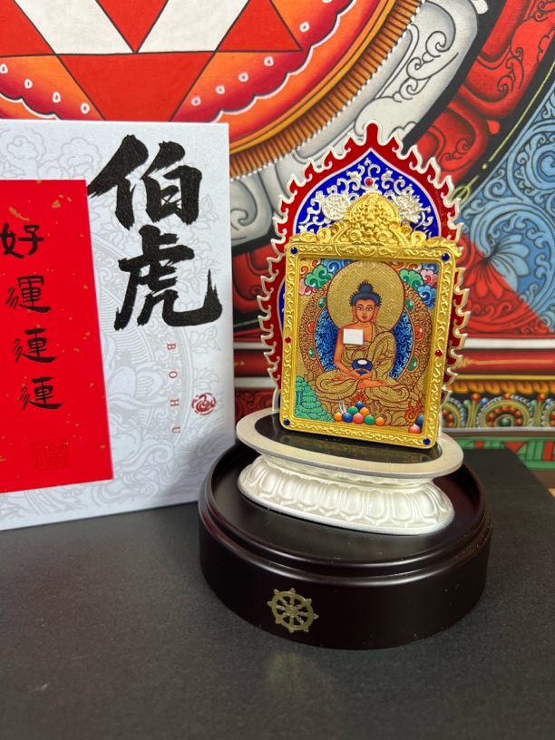 热贡唐卡阿弥纯手绘唐卡吊坠