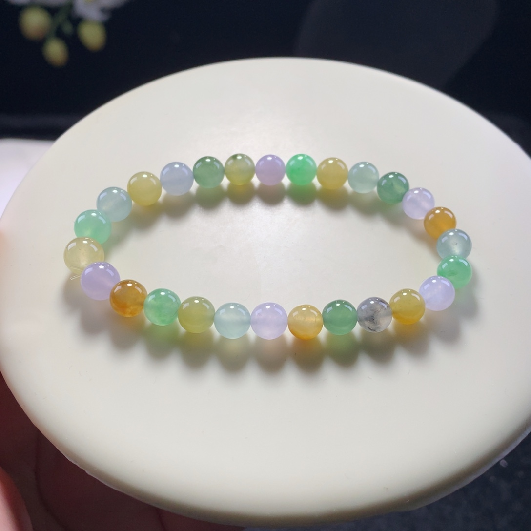翡翠未镶嵌手串卡6霓虹灯