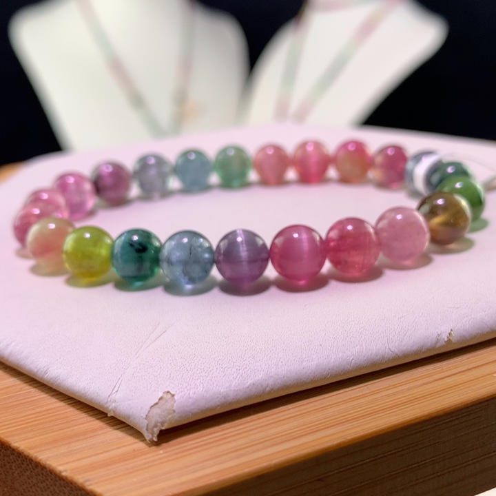 双色碧玺手链未镶嵌如*