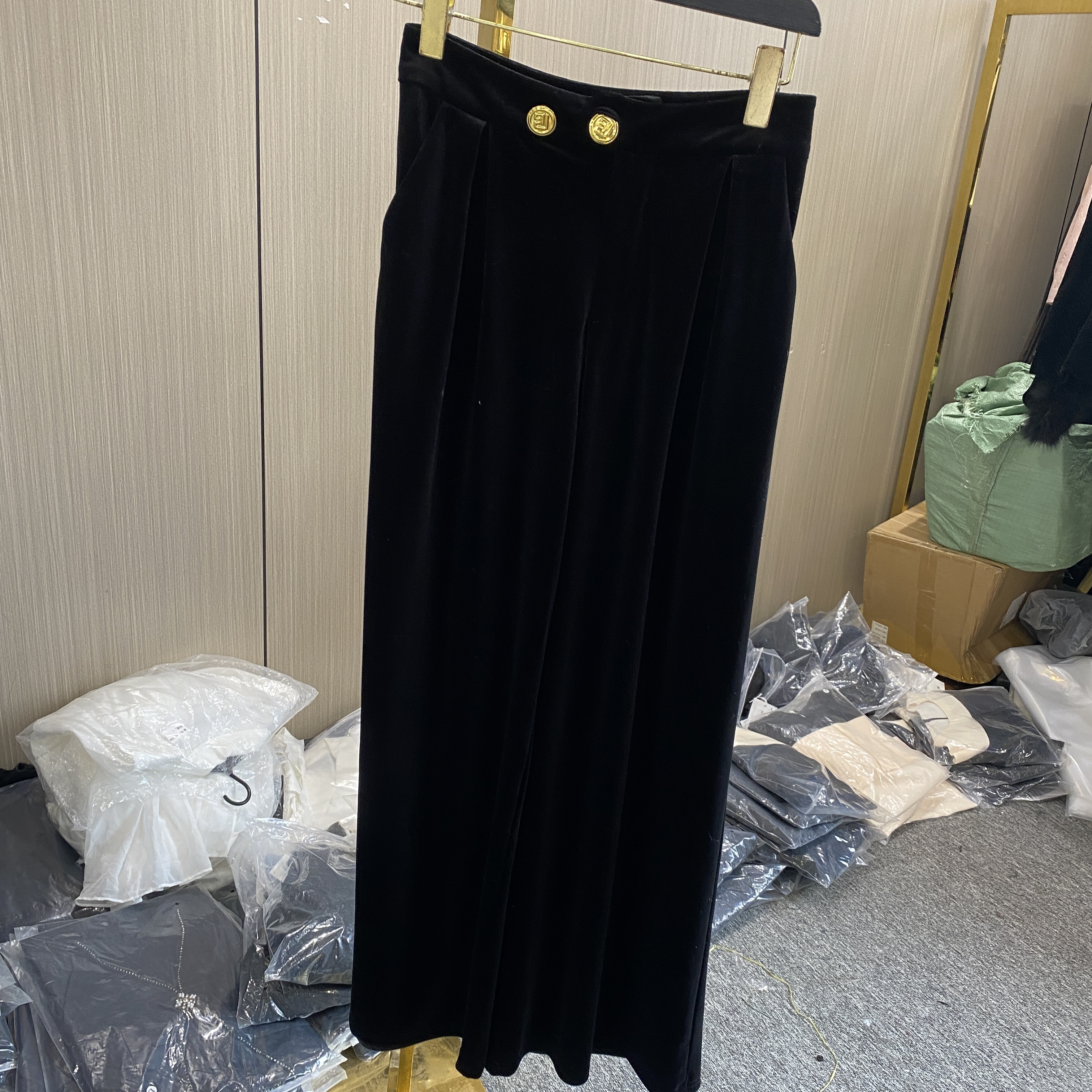 直筒春款高腰气质保暖女士休闲阔腿裤时尚