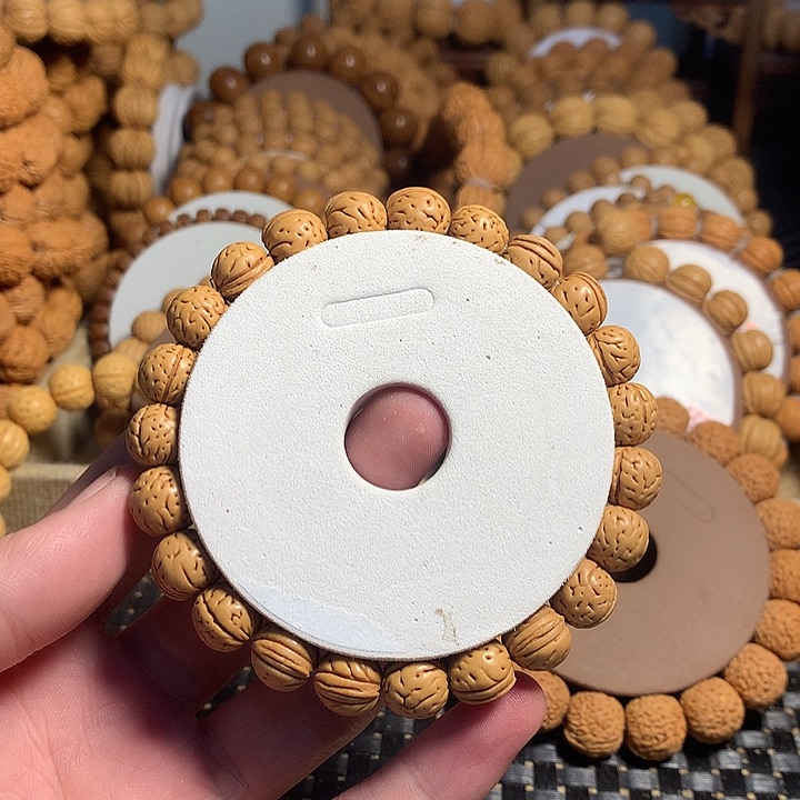 清***风桃核手串4#东北野生玄月奶豆