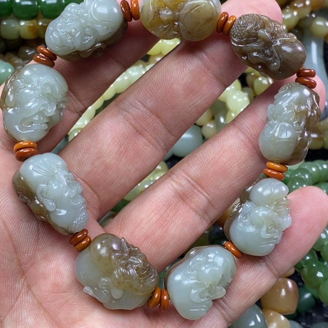 和田玉手链未镶嵌踏****方