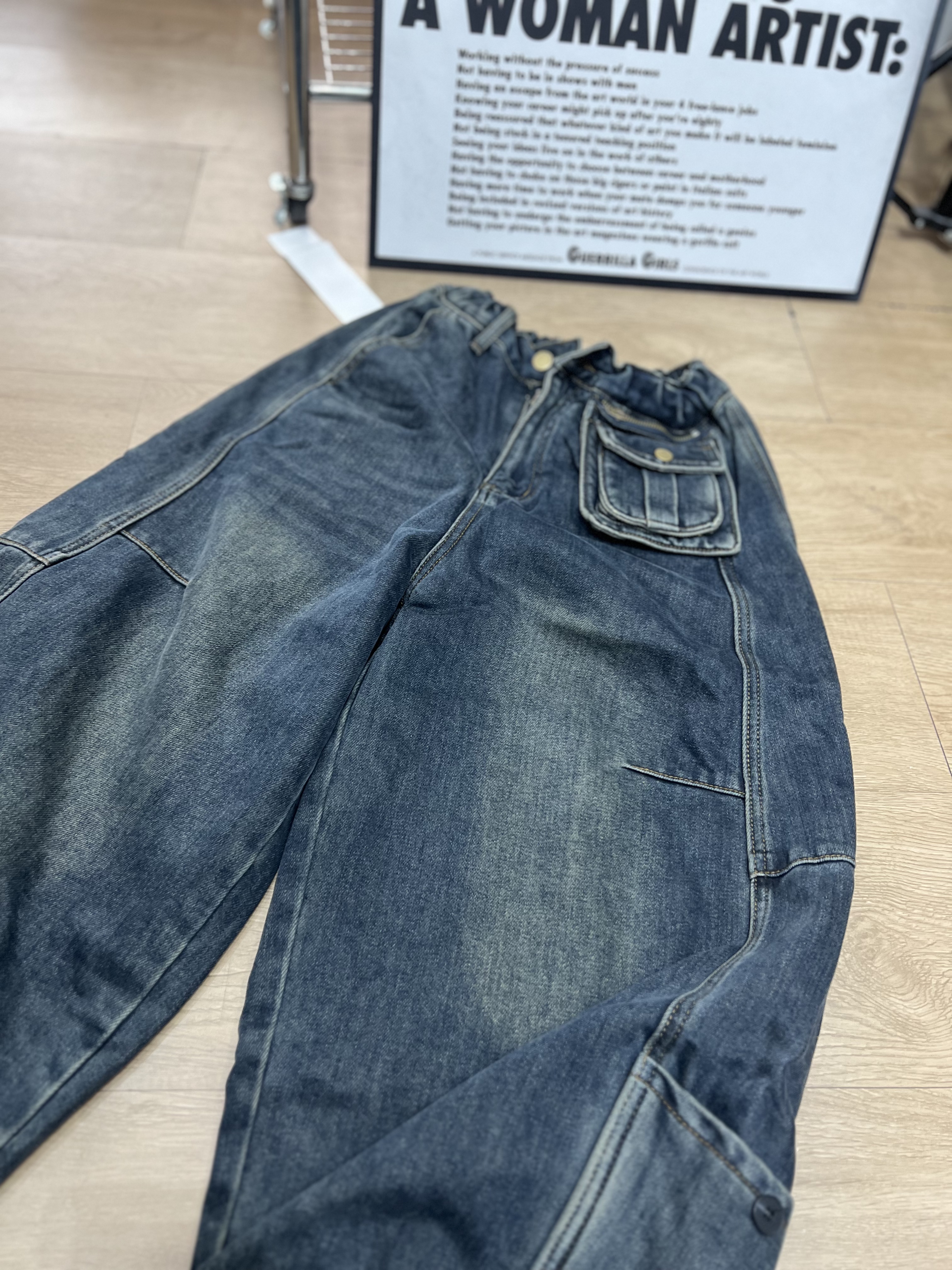 加绒牛仔裤裤子休闲百搭直筒宽松水洗时尚