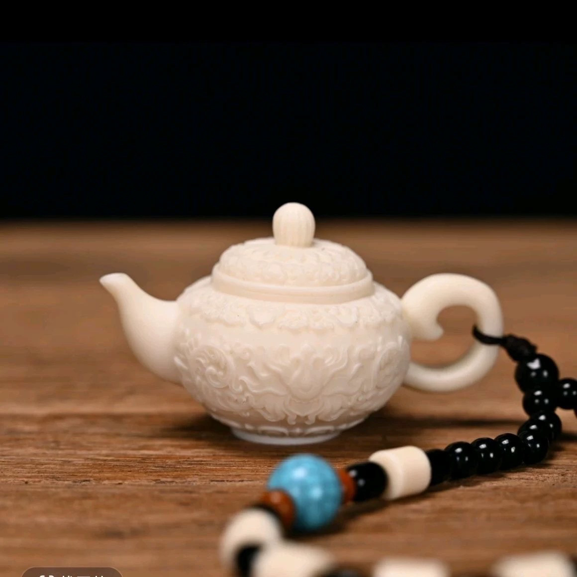 如意壶茶壶手把件陶瓷中式白瓷全手工茶道茶宠A143