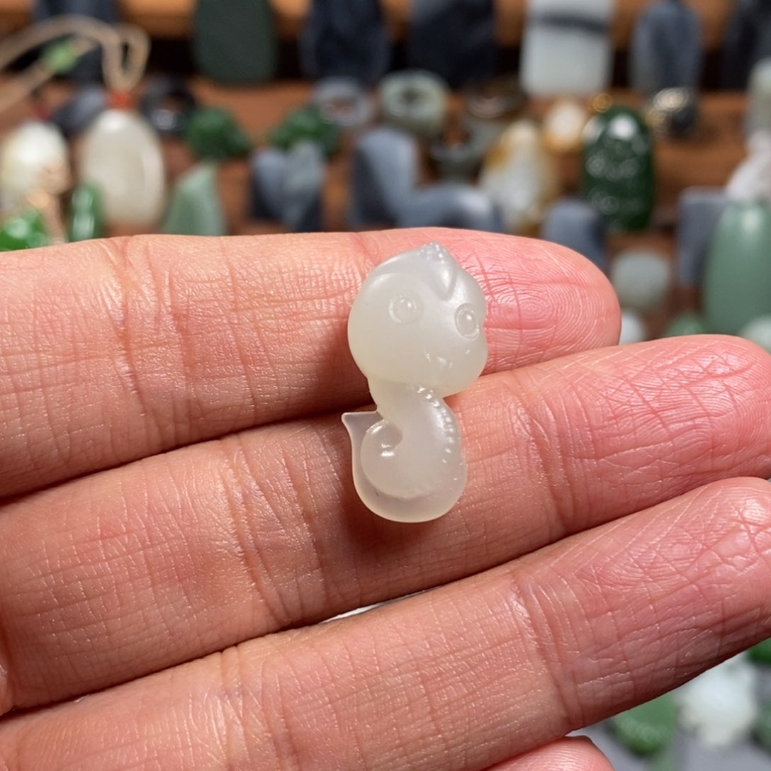 和田玉蛇蛇未镶嵌