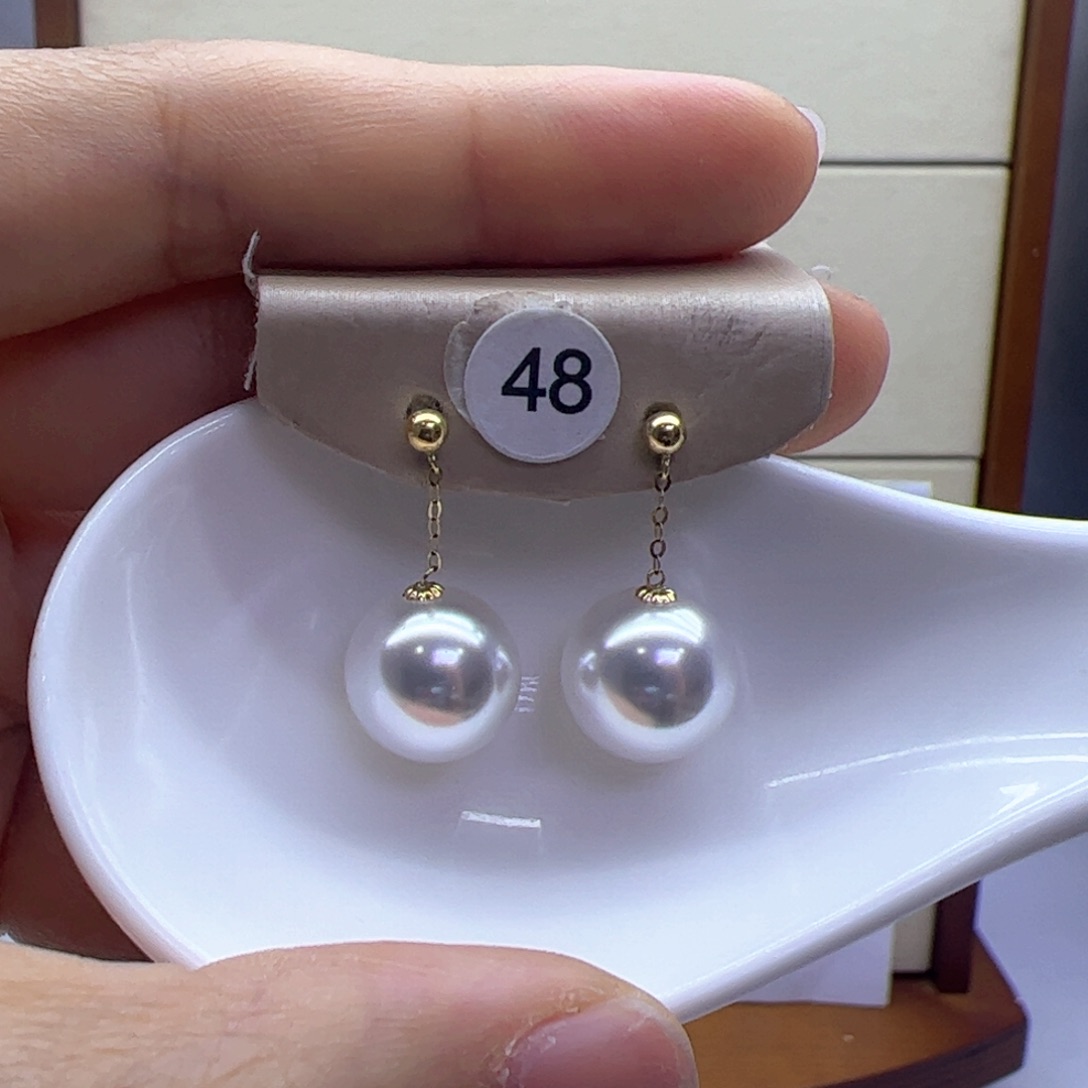 淡水珍珠耳饰18K金镶嵌