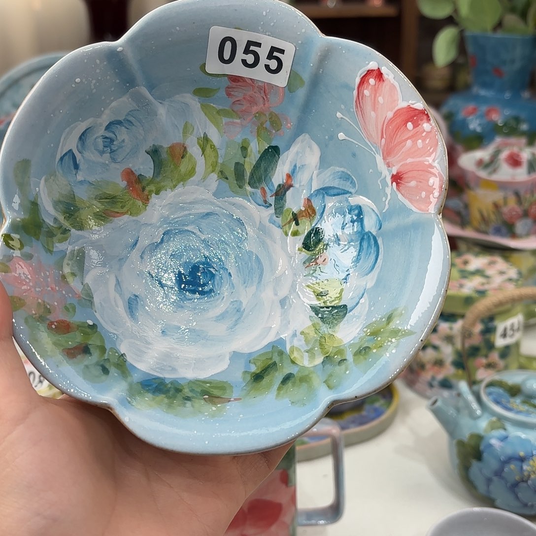 瓷片景德镇手绘高温釉下彩陶瓷茶具