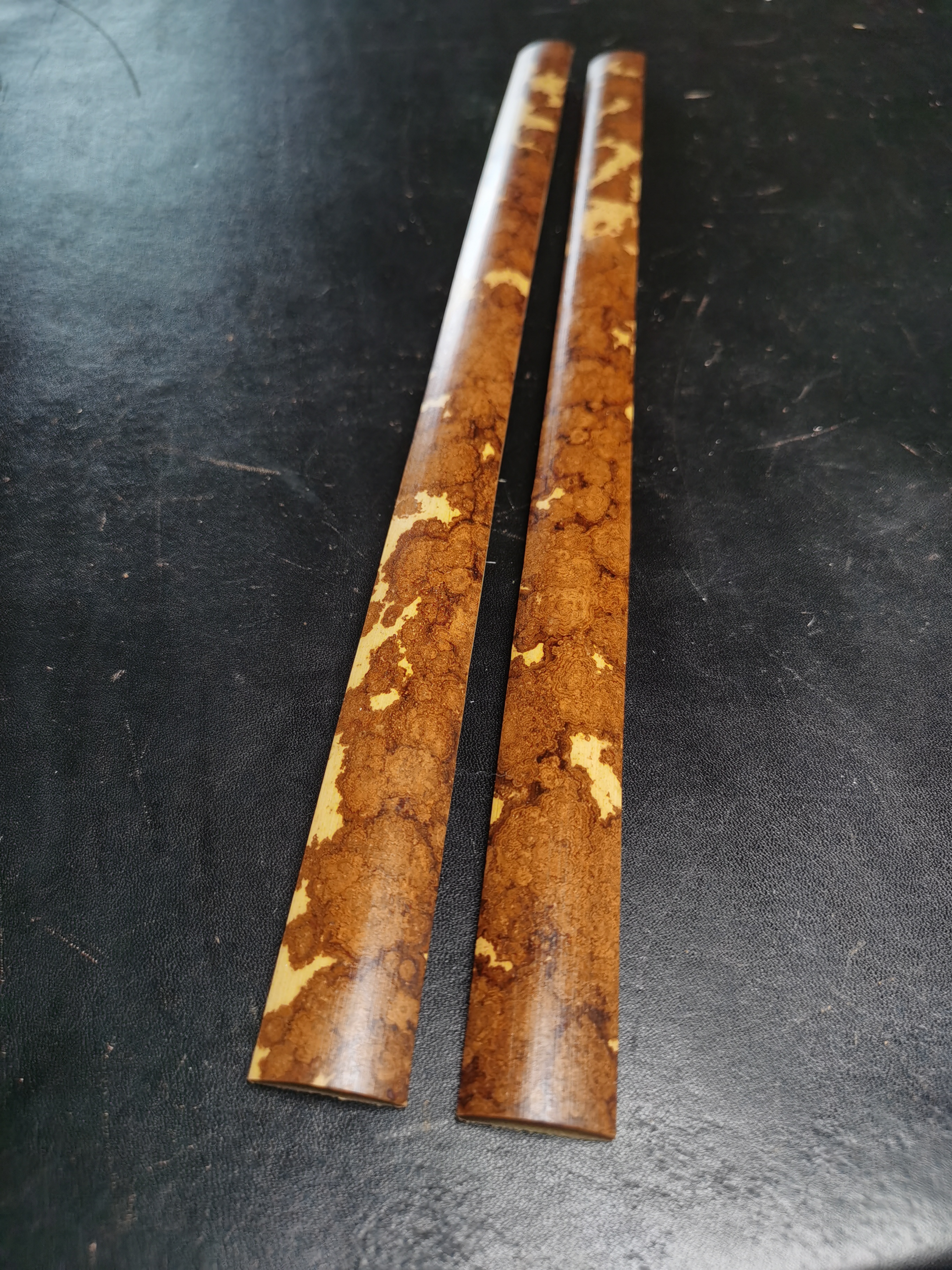 满花越妃老料折扇竹料