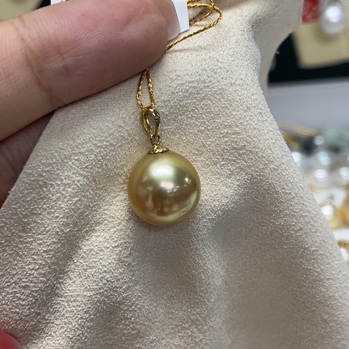 海水珍珠18K金镶嵌颈饰金珠12-13mm178