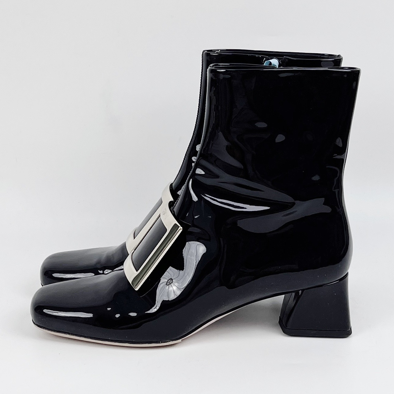 99新 Roger Vivier/罗杰·维威耶 39码 高帮漆皮靴子 lm4103