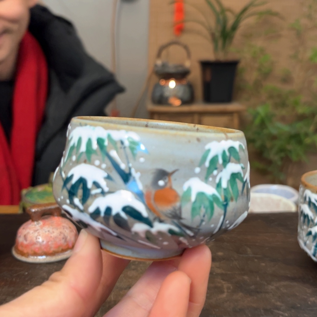 杯景德镇柴窑手绘杯