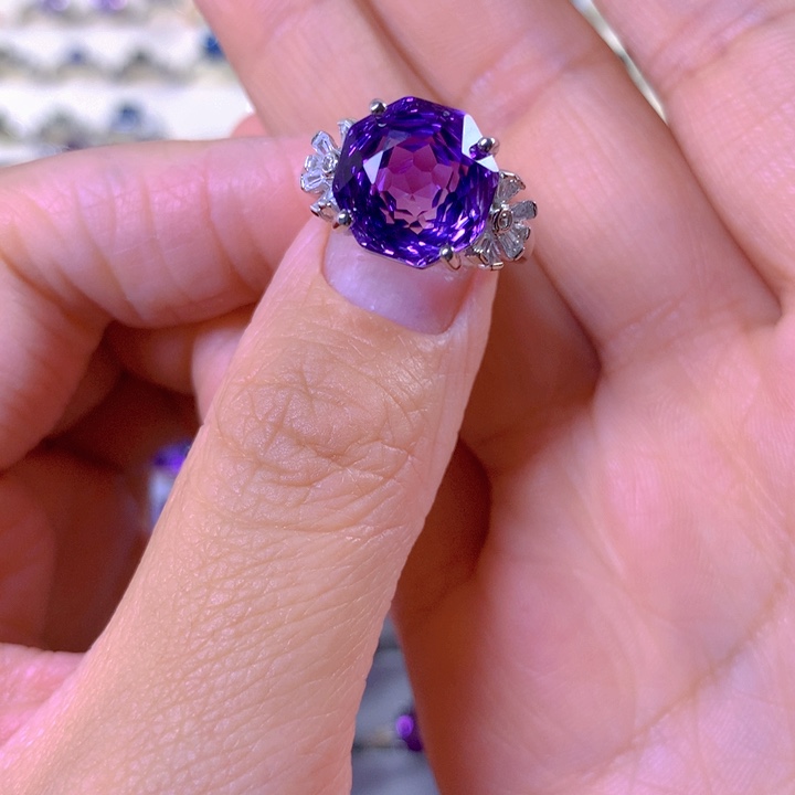 紫晶戒指银S925镶嵌M**C