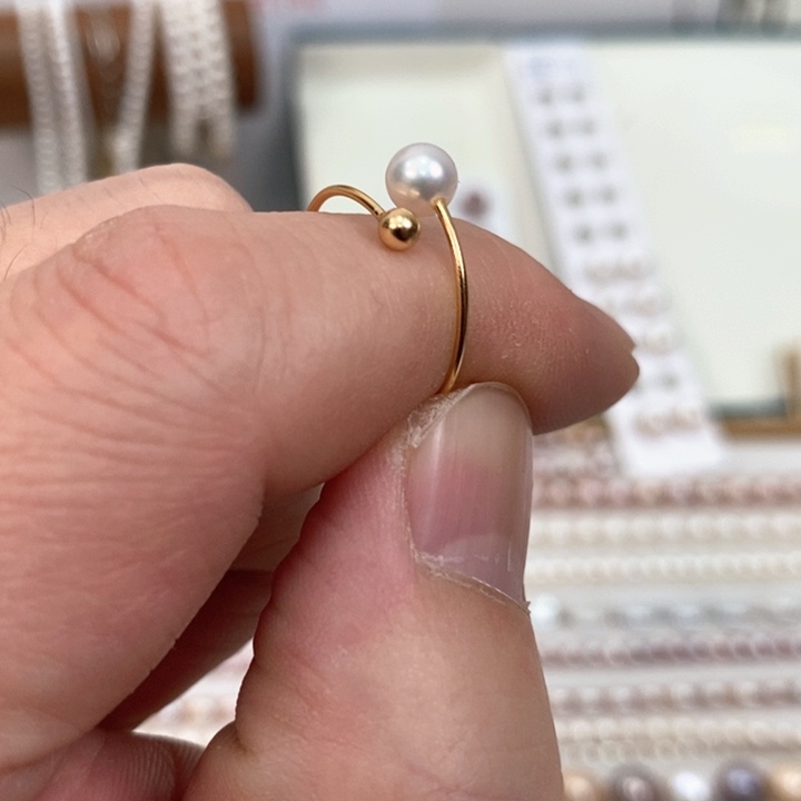 淡水珍珠戒指银S925镶嵌戒指