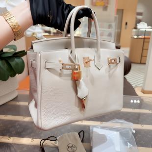 95新 Hermes/爱马仕 【定金链接】birkin25冰川白 玫瑰金扣 togo皮 