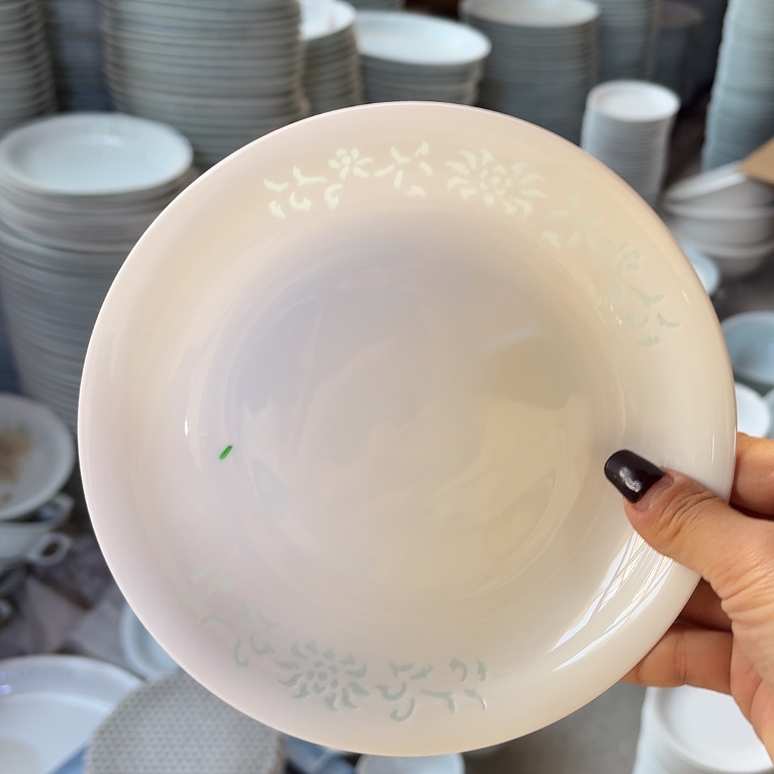 白瓷7英寸盘白两个微瑕