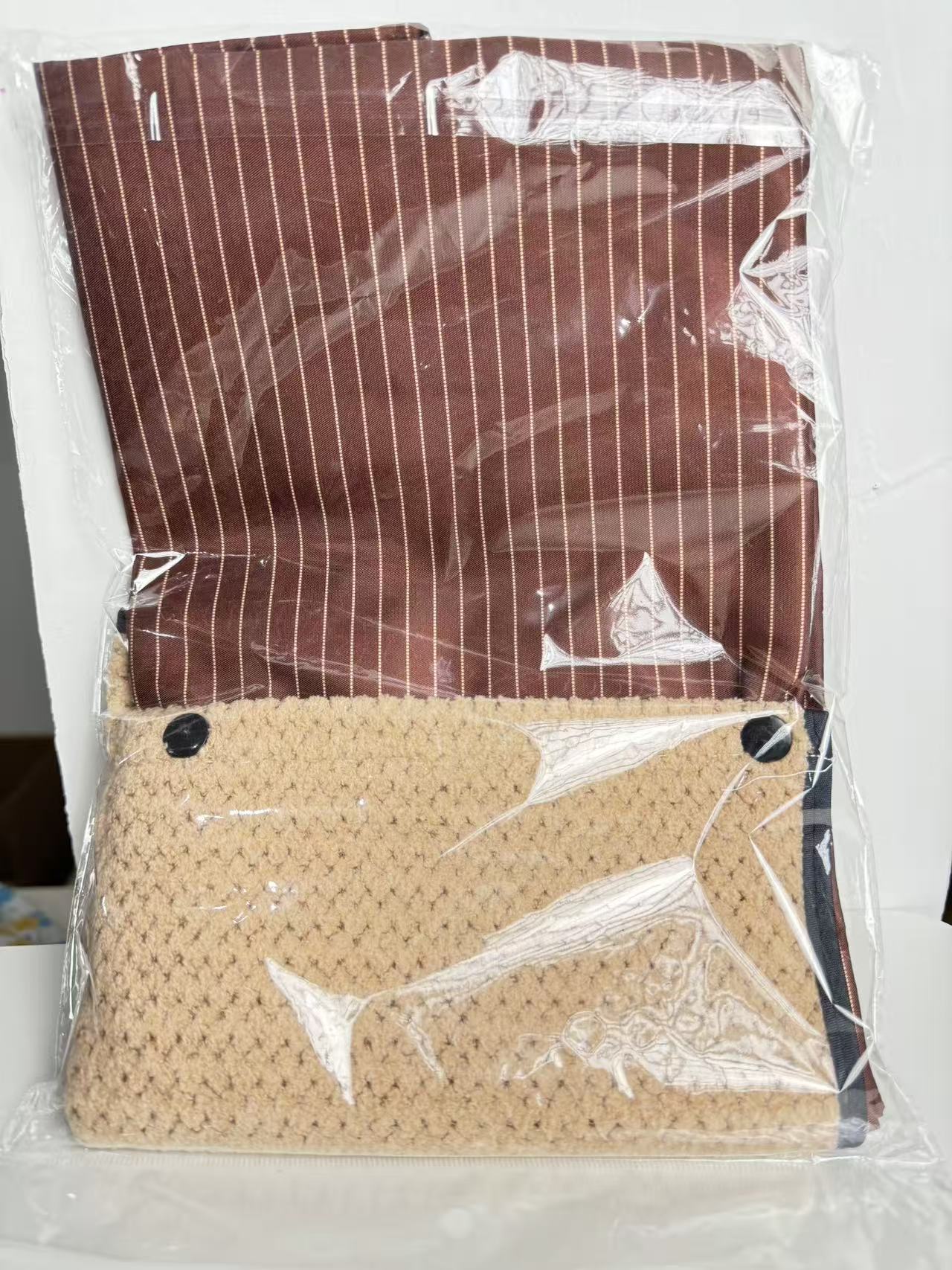 田园元素防油厚款防水厨房围裙蓝色格子隔热