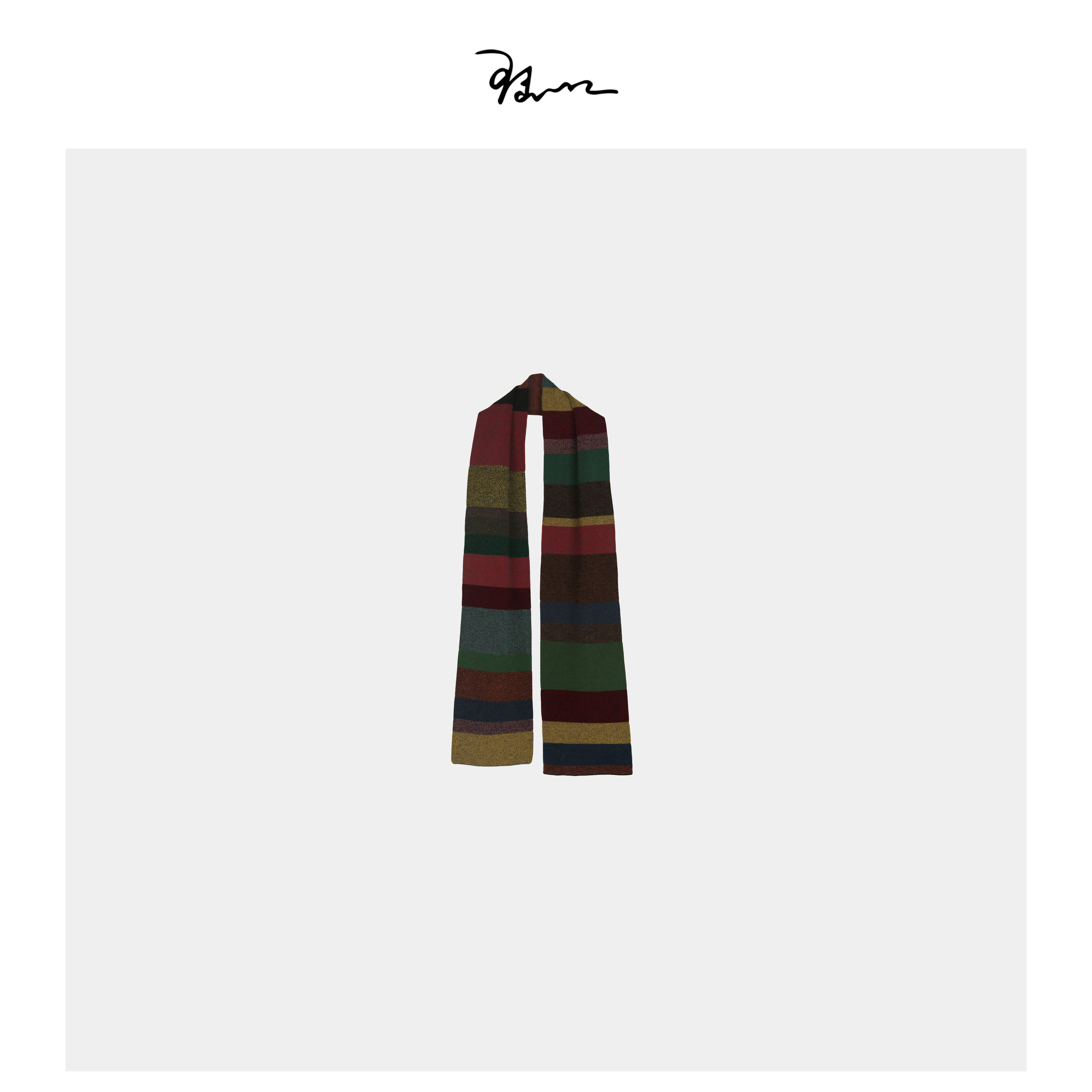 【彩虹围巾】陆一口女装定制宽窄条纹拼色围巾