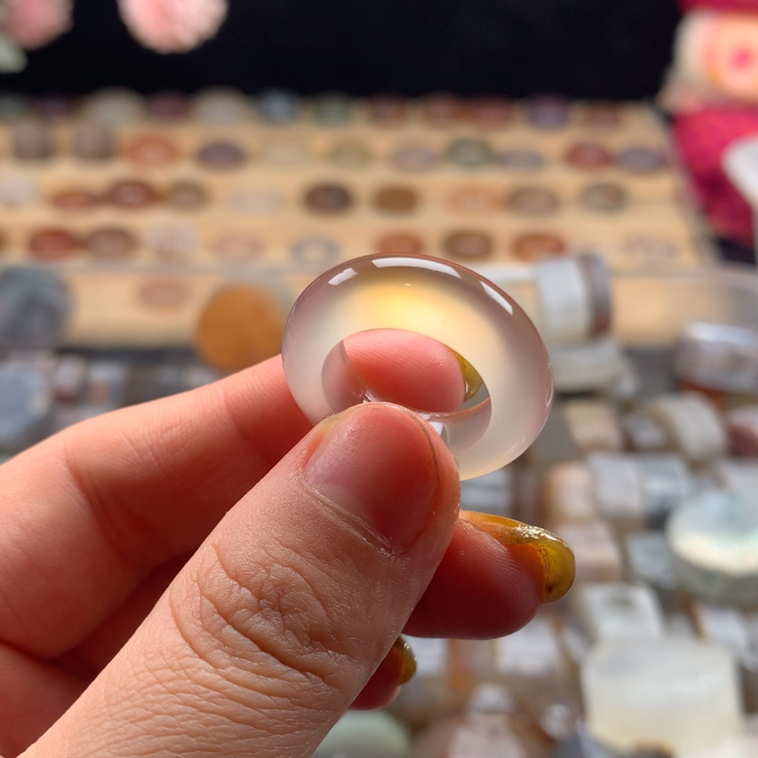 玛瑙/玉髓未镶嵌戒指16.8圈口