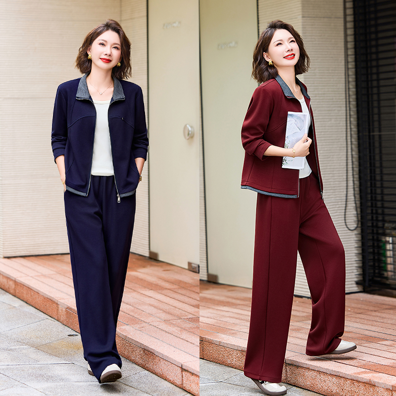 妈妈套装秋装外套休闲运动服2025新款洋气中老年女春秋时尚两件套
