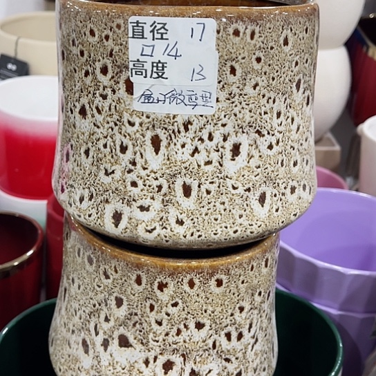 多肉绿植陶瓷花盆9.9包邮，有孔