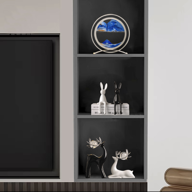 现代风电视机柜高档入户玄关柜摆件客厅进门口轻奢装饰品摆设