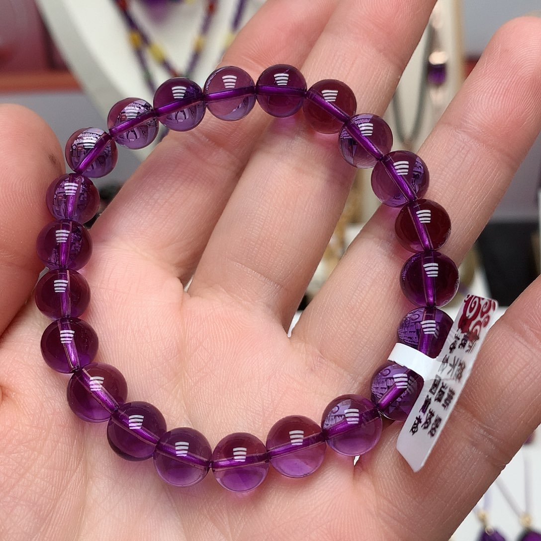 紫晶巴西毕业级手串9m m未镶嵌