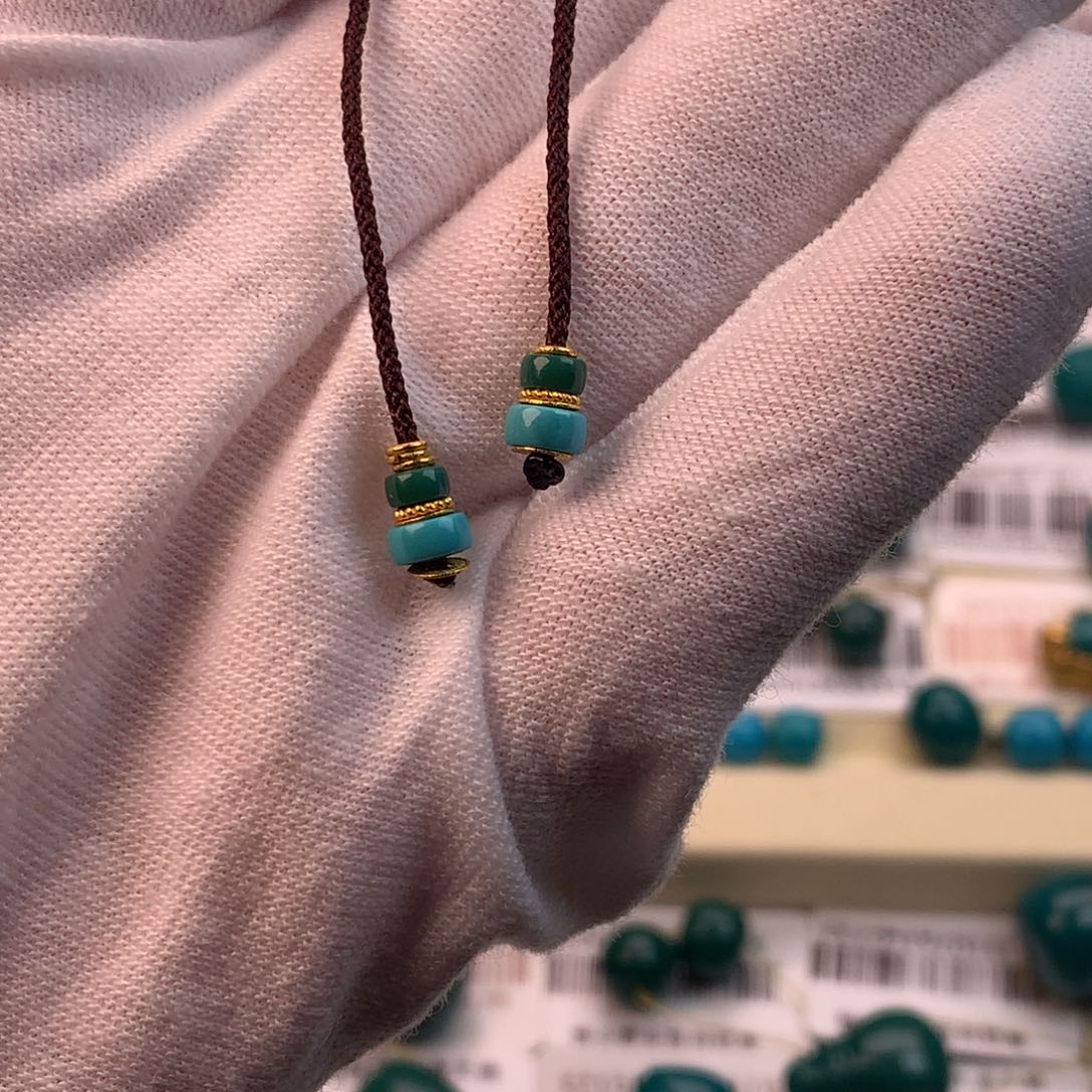 绿松石18K金镶嵌配饰蕊4.6