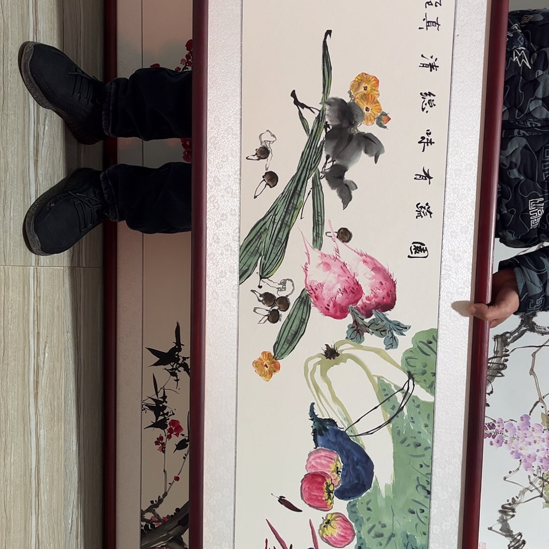 国画书画作品带框163×48