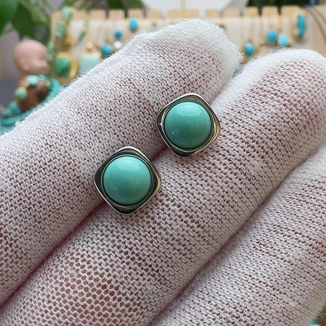 绿松石珠宝奇石银S925镶嵌