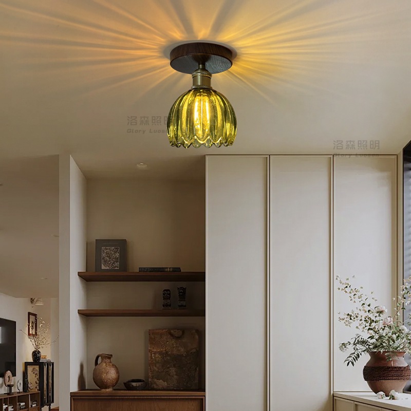 法式轻奢入户玄关灯走廊灯过道灯复古中古风美学吸顶灯阳台吸顶灯