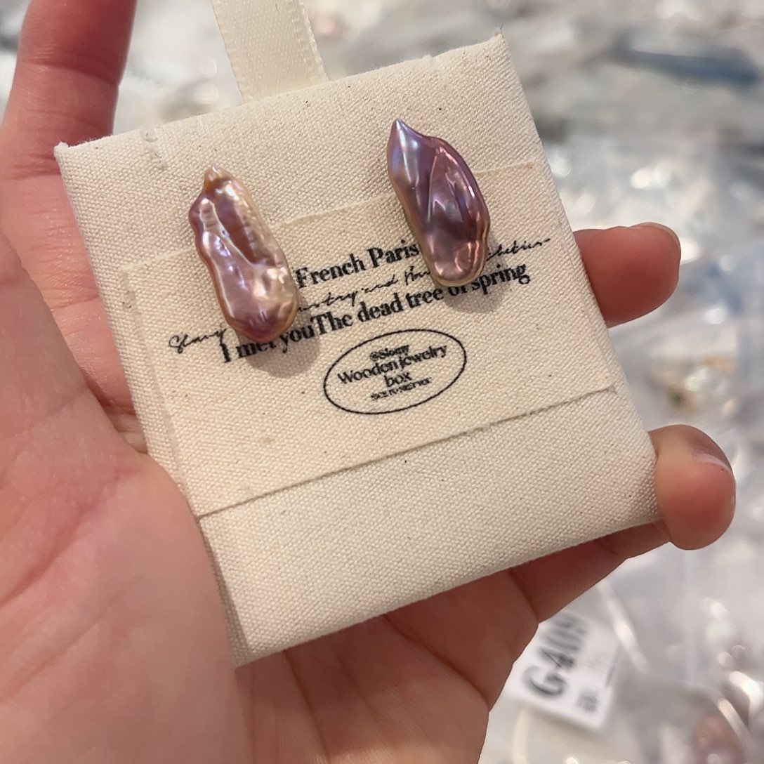 淡水珍珠耳饰银S925镶嵌