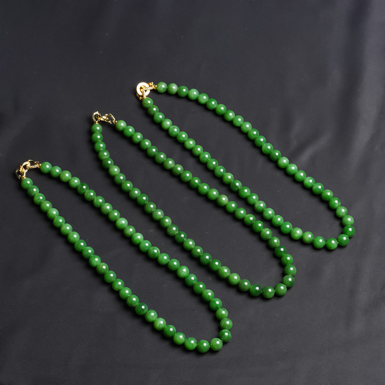 柚子来啦【项链】天然和田玉俄罗斯碧玉阳绿卡10mm妈妈链多样性发一