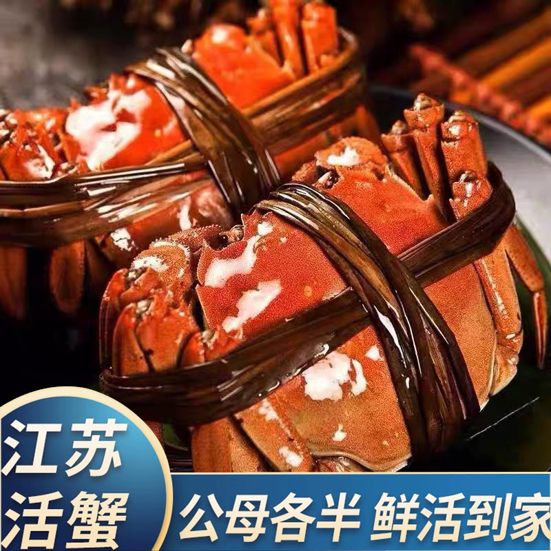 【活蟹】江苏大闸蟹 公6.0-5.7两 母5.0-4.7两 6/8只