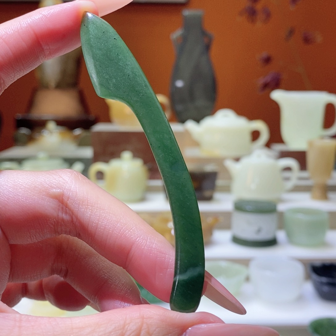 未镶嵌和田玉把件和田玉碧玉茶刀