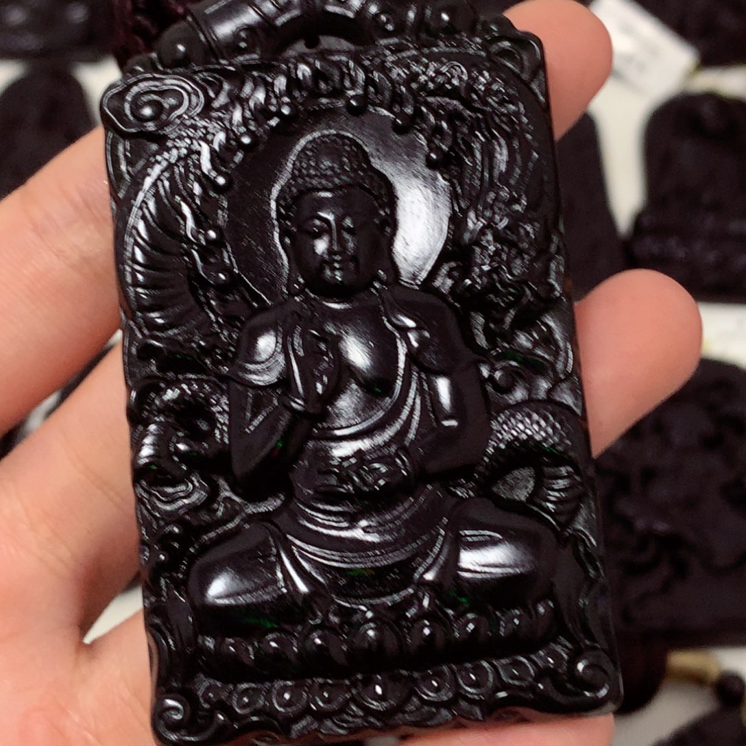 翡翠未镶嵌颈饰天然缅甸a货钢琴黑挂件