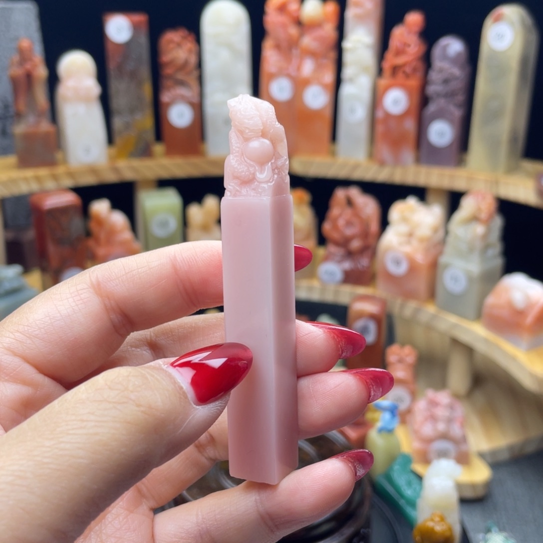 印石寿山石龙戏珠