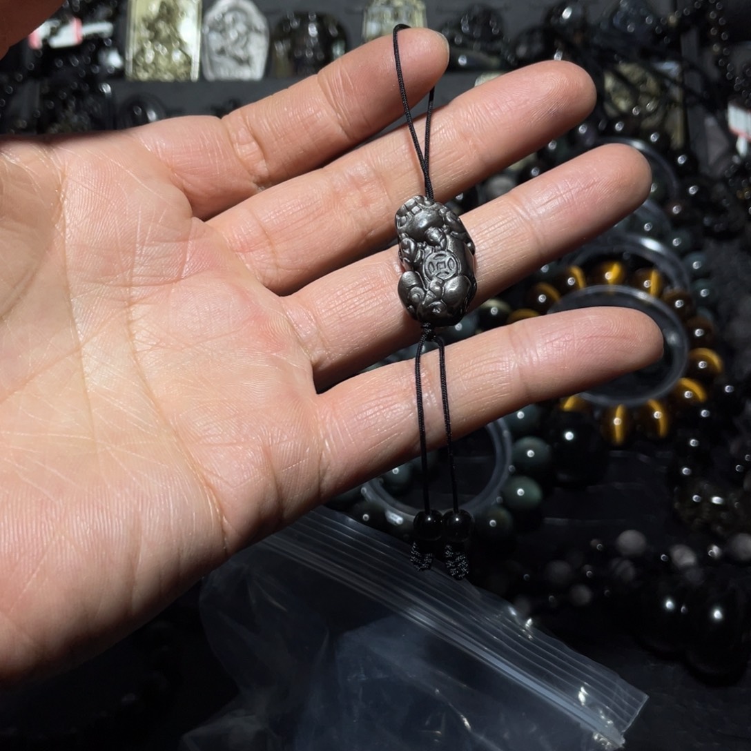 黑曜岩手链未镶嵌乐*