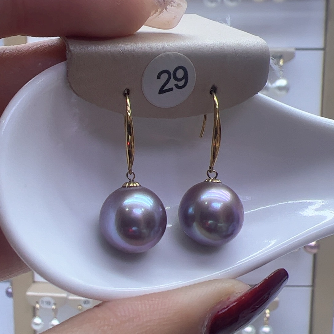 淡水珍珠耳饰18K金镶嵌