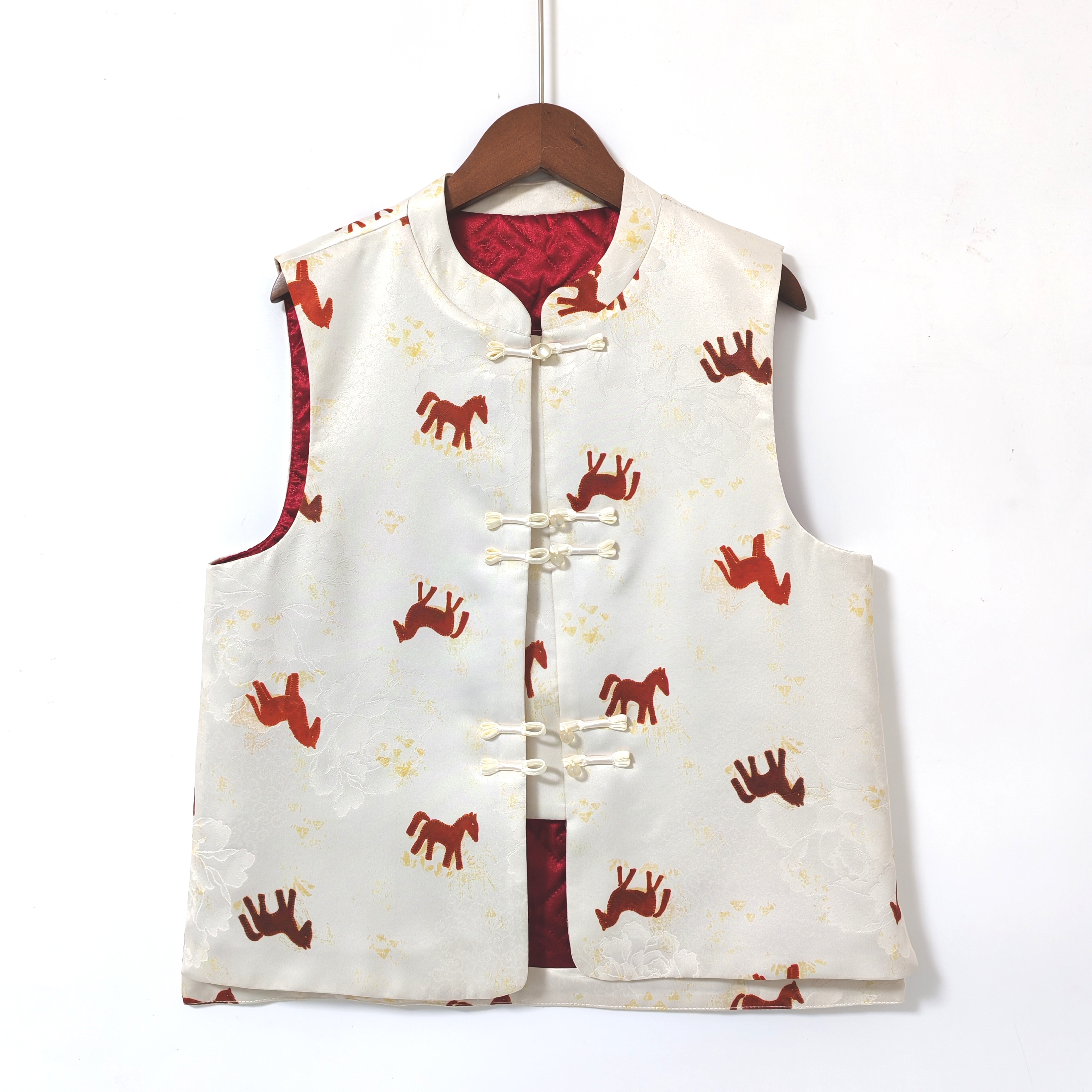 【小红马】2026马年新款新中式国风马甲冬季夹棉轻薄时尚洋气百搭