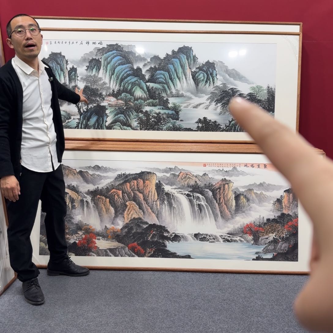 国画带框绘画210/80尺寸