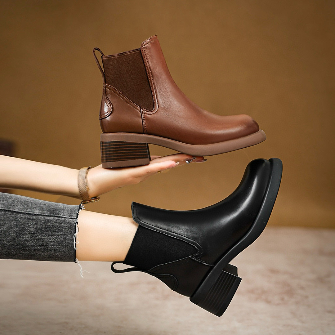 清货！6807-2 头层牛皮短靴