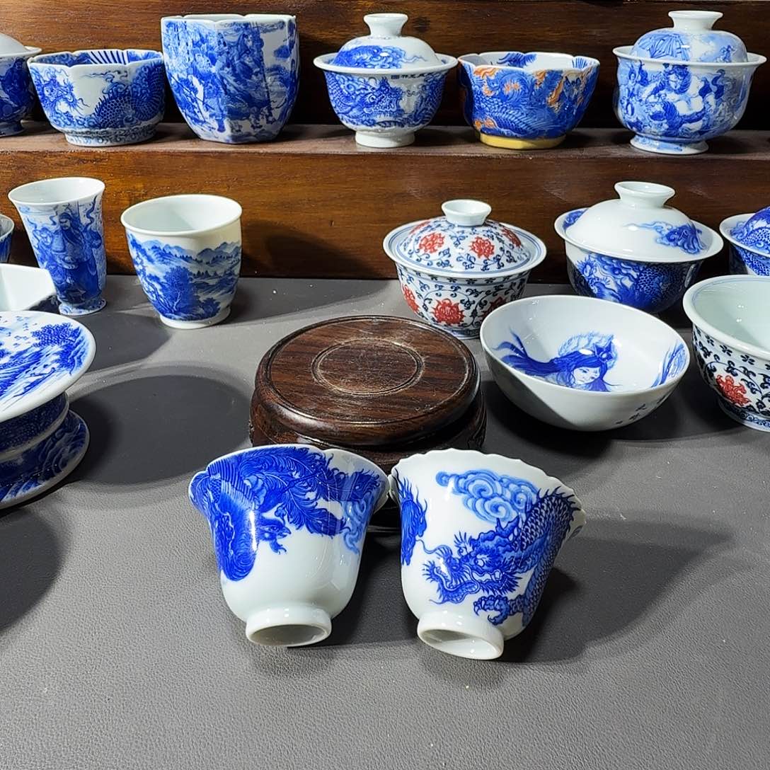 泥塑对杯手工手绘微微微瑕