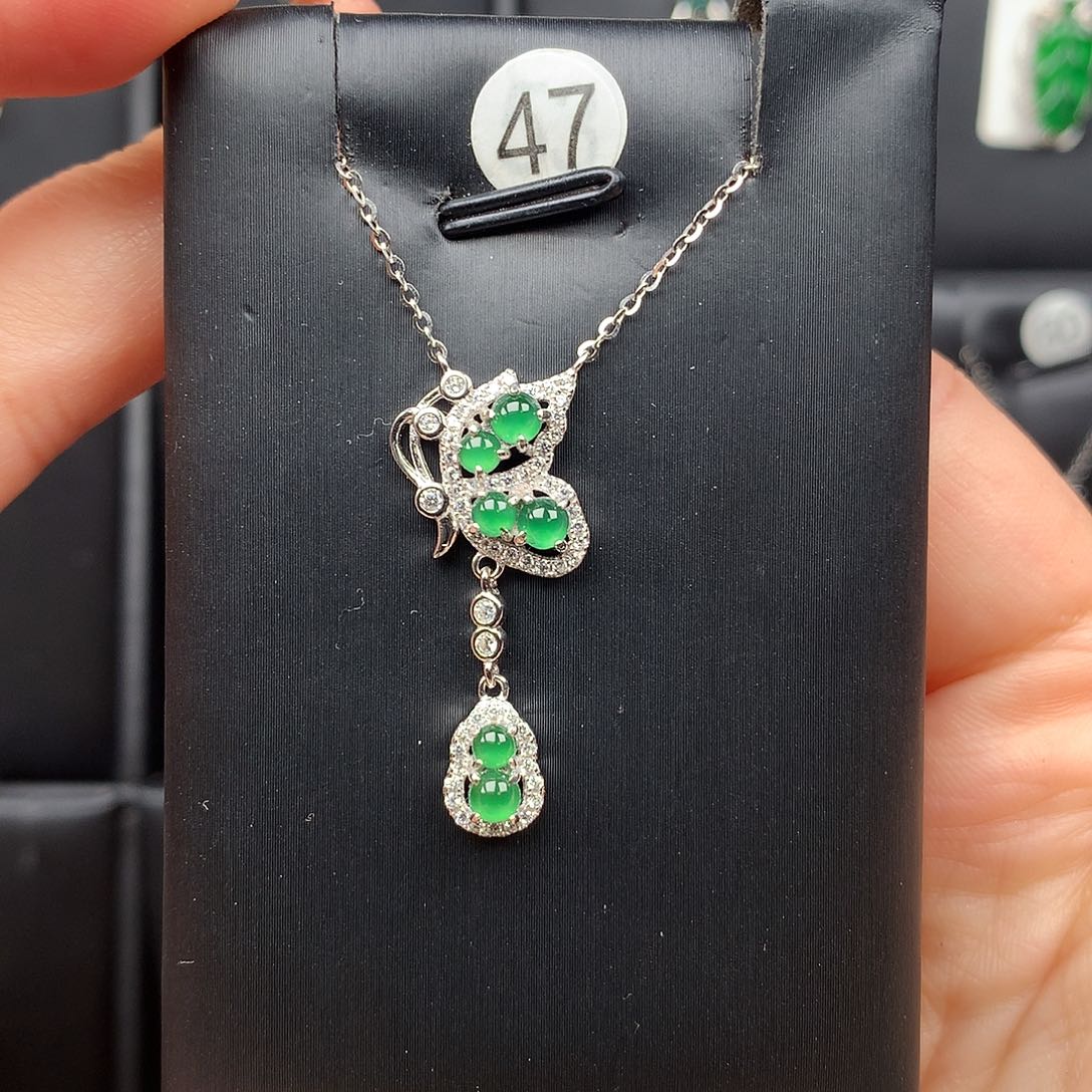 翡翠银S925镶嵌颈饰