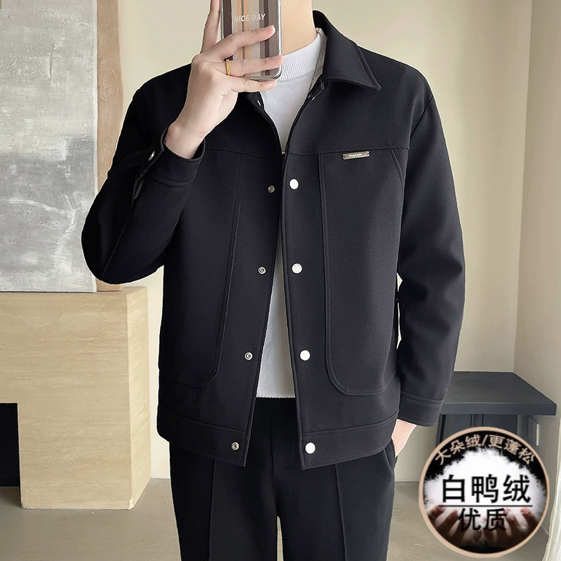 【新国标 真羽绒】冬季百搭帅气简约休闲新款白鸭绒夹克羽绒服